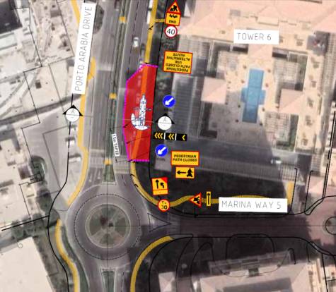 Traffic Diversion Plan for Tower 6, Porto Arabia, The Pearl, Qatar