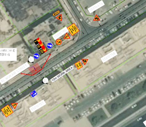 Traffic Diversion Plan for Al Wukair Street, Qatar
